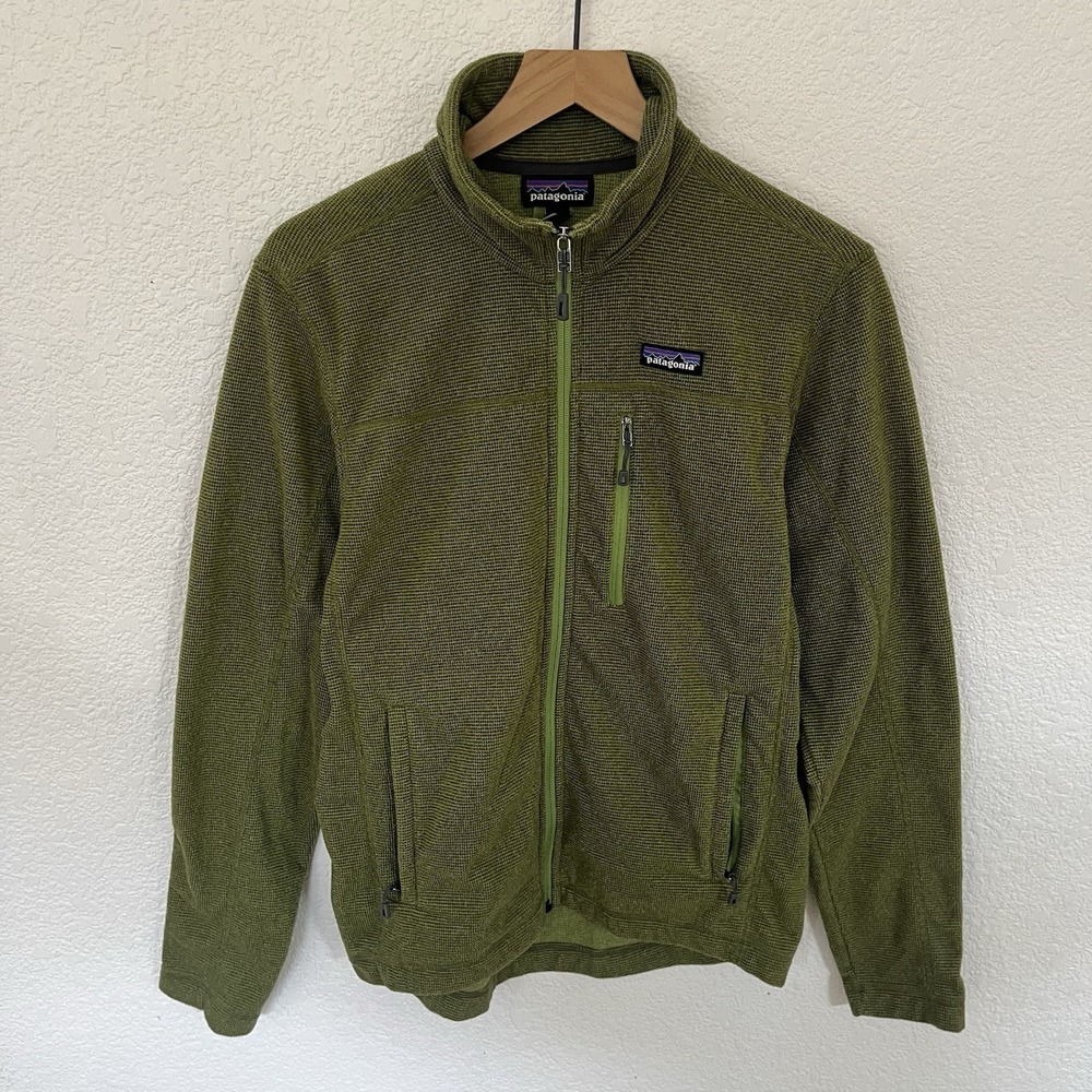 Patagonia Men's Oakes Jacket 27315 Olive Green Grid Fleece Full Zip Size Small